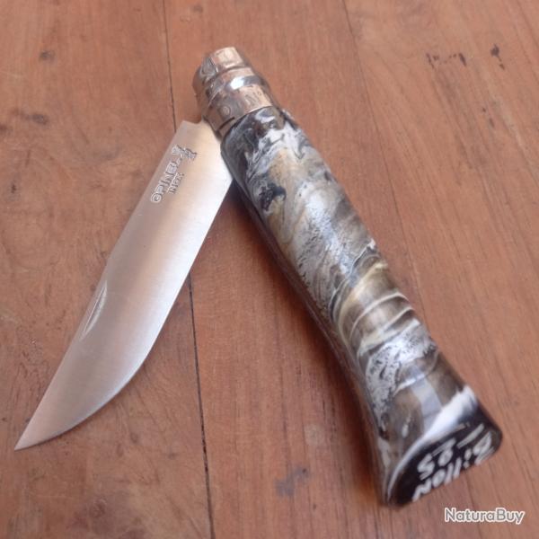 Joli Couteau OPINEL N9 INOX Customis� par BILLON 2025 Manche en Bois peint