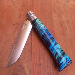 Joli Couteau OPINEL N12 INOX Customis&eacute; par BILLON 2023 Manche en Bois peint