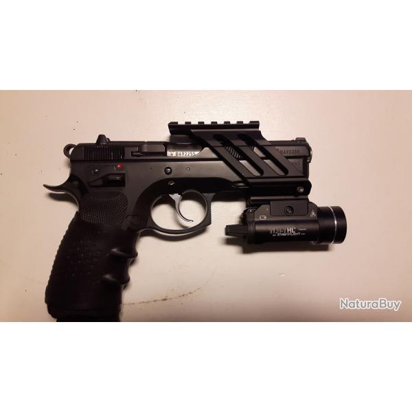 Support universel pour montage de vis�e optique et lampe en aluminium pour arme de poing