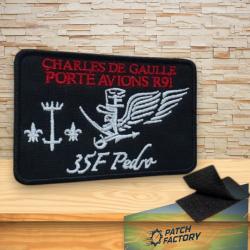 Ecusson Brod&eacute; Marine Charle De Gaulle Porte Avion R91 8/5Cm Patch Avec Scratch