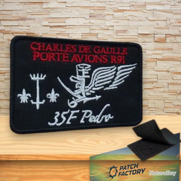 Ecusson Brod� Marine Charle De Gaulle Porte Avion R91 8/5Cm Patch Avec Scratch