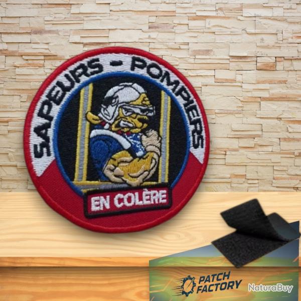 �cusson Brod� Sapeurs-Pompiers En Col�re 8Cm - Patch Syndicat Avec Scratch