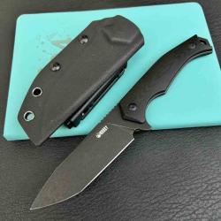 Couteau Kubey Swordfish Lame Tanto Acier AUS-10 Manche G10 Noir &Eacute;tui Kydex KUB184F