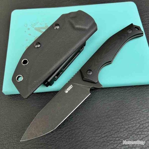 Couteau Kubey Swordfish Lame Tanto Acier AUS-10 Manche G10 Noir �tui Kydex KUB184F