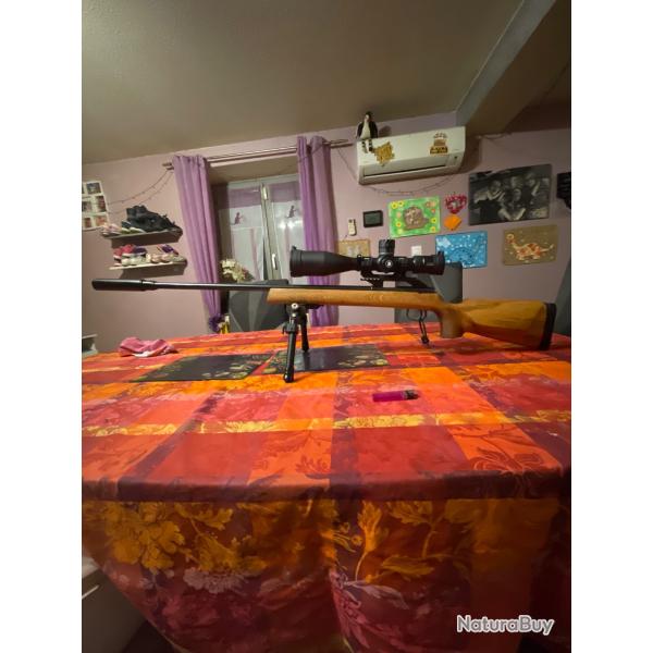 Tld  Anschutz match 64 optiques 5-30x56 pent� 20 moa bipied silencieux d�tente r�glable � 100 gr