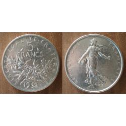France 5 Francs 1962 Semeuse Franc Argent Frcs Frs Frc