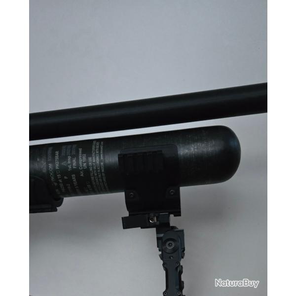 Pince bouteille PCP 60mm 3 Rails Picatinny (carbone 580cc) - Fixation Bipied & Accessoires