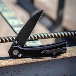 Couteau Skallywag Tactical Porpoise Wharncliffe Lame Acier N690 Black SW Manche G10 Noir SKW67512