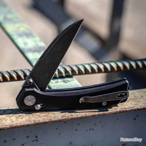Couteau Skallywag Tactical Porpoise Wharncliffe Lame Acier N690 Black SW Manche G10 Noir SKW67512
