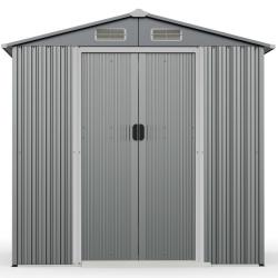 Abri de jardin 196 x 142 x 186 cm polyvalent pour rangement s&eacute;curis&eacute; et acc&egrave;s facile, design modern