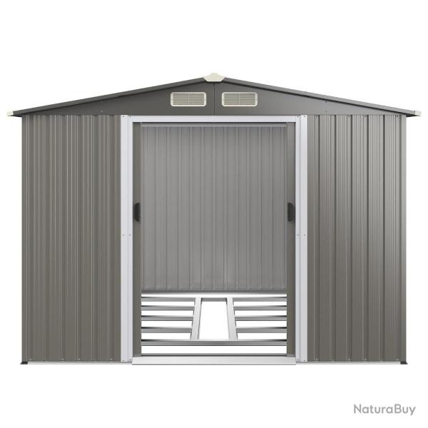 Abri de jardin en m�tal 260 x 207 x 181 cm pour rangement s�curis� et acc�s facile, design moderne