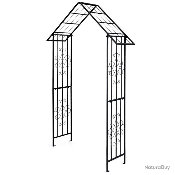 Arche de jardin moderne en m�tal 140 x 40 x 223 cm avec toit �l�gant, d�coration int�rieure et ext�