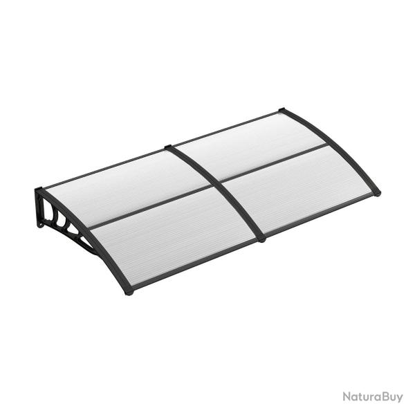 Auvent porte entr�e 199 x 99 x 28 cm protection contre pluie neige design courb� moderne en polycar