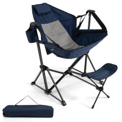 Chaise de camping pliable et portable 120-160 x 91 x 80-107 cm dossier inclinable repos confortable