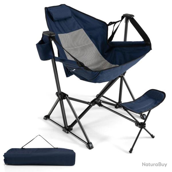 Chaise de camping pliable et portable 120-160 x 91 x 80-107 cm dossier inclinable repos confortable