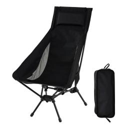Chaise de camping portable dossier haut 60 x 83 x 99 cm stabilit&eacute; optimale coussin confortable styl
