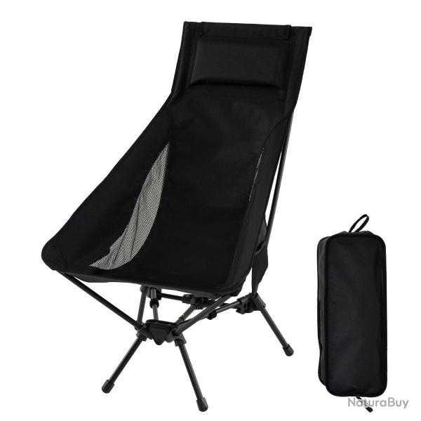 Chaise de camping portable dossier haut 60 x 83 x 99 cm stabilit� optimale coussin confortable styl