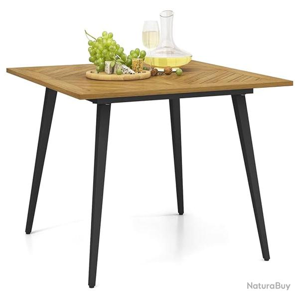 Table de salle � manger d'ext�rieur 107 x 107 x 75 cm avec trou de parasol design moderne en bois d
