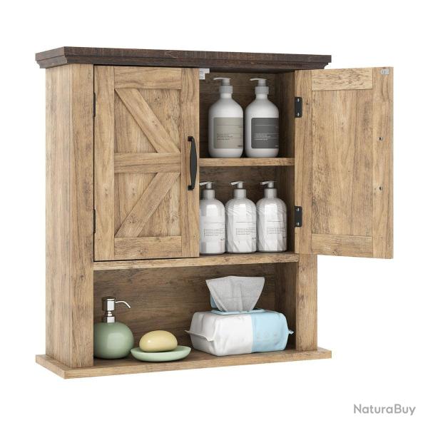 Armoire � pharmacie murale 55 x 19 x 60 cm grand espace de rangement design ferme rustique en MDF n