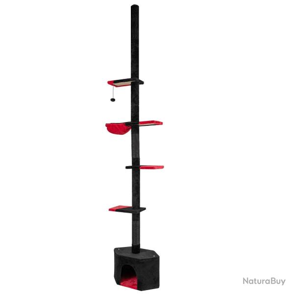 Arbre � chat gothique r�glable 245-300 cm avec 5 niveaux adapt� aux petits espaces en MDF noir et r