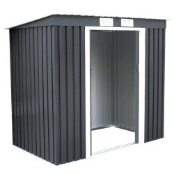 Abri de jardin en t&ocirc;le galvanis&eacute;e 213 x 130 x 173 cm grande capacit&eacute; avec ventilation naturelle sty