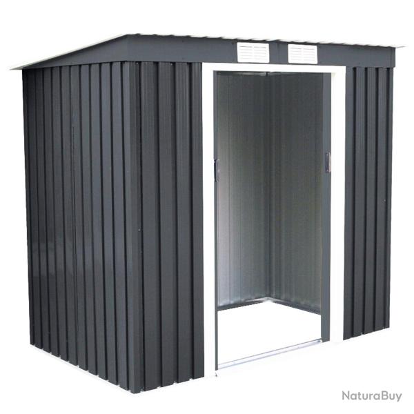 Abri de jardin en t�le galvanis�e 213 x 130 x 173 cm grande capacit� avec ventilation naturelle sty