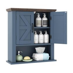 Armoire &agrave; pharmacie murale 55 x 19 x 60 cm grand espace de rangement style ferme rustique en mdf bl