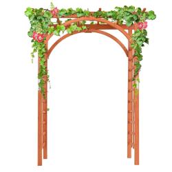 Arche de jardin 160 x 60 x 217 cm pour plantes grimpantes d&eacute;corative en bois naturel 20_0017929