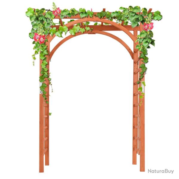 Arche de jardin 160 x 60 x 217 cm pour plantes grimpantes d�corative en bois naturel 20_0017929