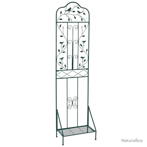 Treillis de jardin m�tallique autoportant 50 x 30 x 189,5 cm avec �tag�re pliable et dispositif ant
