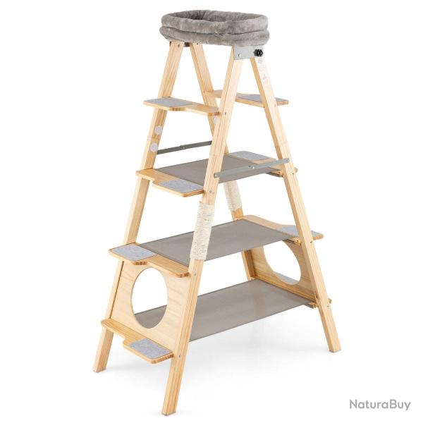 Arbre � chat pliable pour 5 niveaux 104 x 53,5 x 151 cm avec coussin amovible dans un design modern