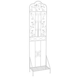 Treillis de jardin autoportant 50 x 30 x 189,5 cm avec &eacute;tag&egrave;re pliable d&eacute;coratif et fonctionnel en