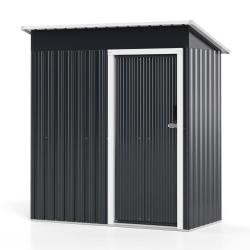 Abri de jardin en m&eacute;tal 163 x 86 x 181 cm rangement pratique porte coulissante s&eacute;curis&eacute;e design con