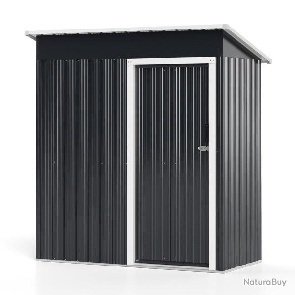 Abri de jardin en m�tal 163 x 86 x 181 cm rangement pratique porte coulissante s�curis�e design con