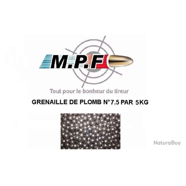 Grenaille de plomb durci n�7.5 par 5 Kg  BallesMPF, frais de port offert