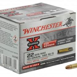 Munition 22 Magnum Winchester Super X Bte de 150 cartouches FMJ