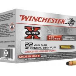 Winchester Munitions Super X JHP Calibre 22 Magnum - 150 Pi&egrave;ces