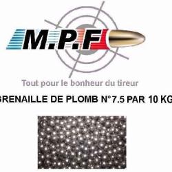 Grenaille de plomb durci n&deg;7.5 par 7.5 Kg  BallesMPF, frais de port offert