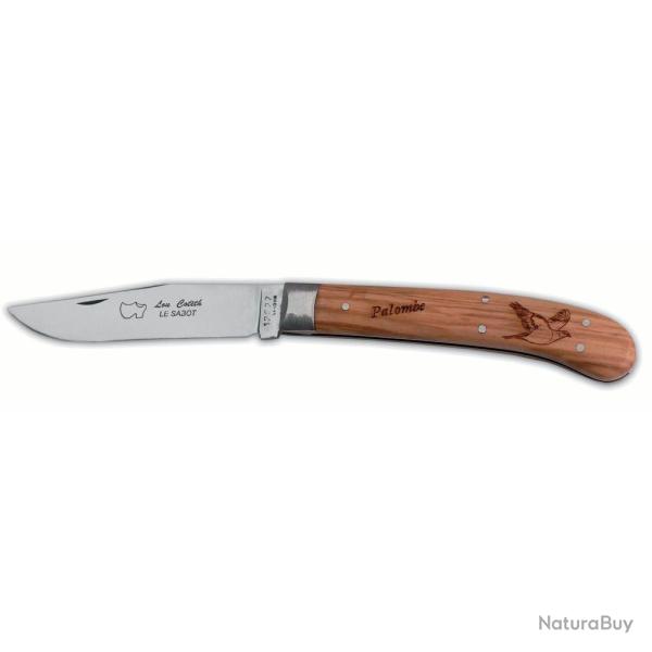 COUTEAU DE CHASSE LOU COTETH GRAVURE PALOMBE