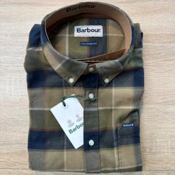 destockage ench&egrave;re chemise barbour valley tailored shirt stone taile XL