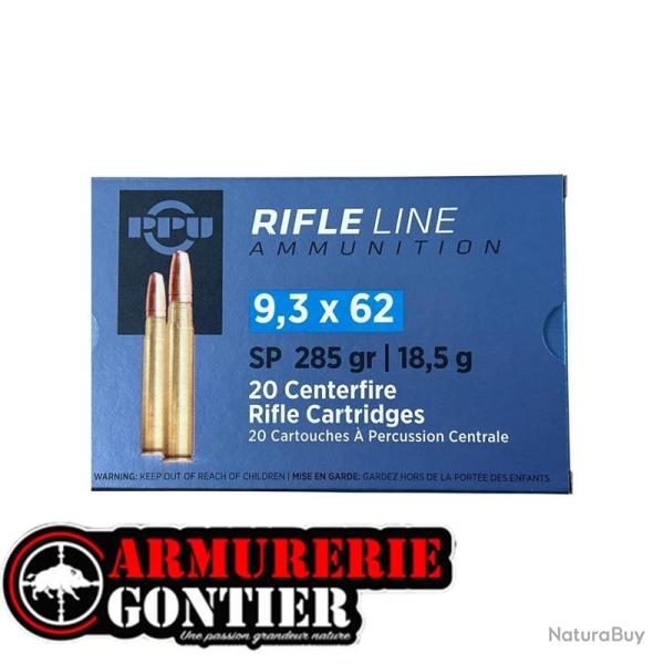 munitions PRVI PARTIZAN 9,3x62 18,5 g / 285 gr Soft Point