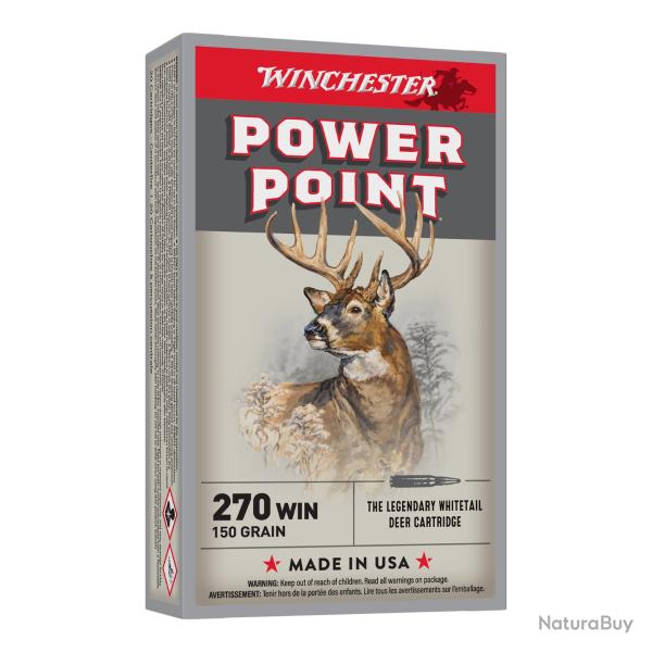 40 Munitions Winchester Power Point Cal.270Win 150Grs