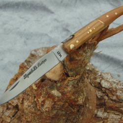 Couteau de poche laguiole le rustique - manche bois de teck - artisanal - neuf