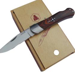 Couteau laguiole calmont - manche bois - lame blocable - coffret luxe en bois