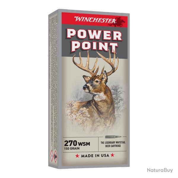 20 Munitions Winchester Power Point 270 WSM 150Grs