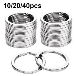 40 anneaux plats inox porte-cl&eacute;s