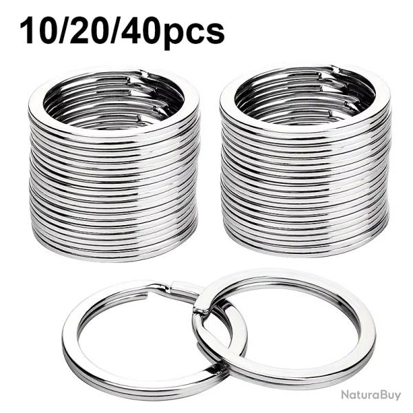 40 anneaux plats inox porte-cl�s