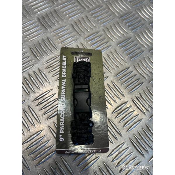 Bcb bracelet paracord 23 cm noir neuf
