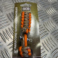 Bcb bracelet paracord 23 cm orange avec boucle neuf