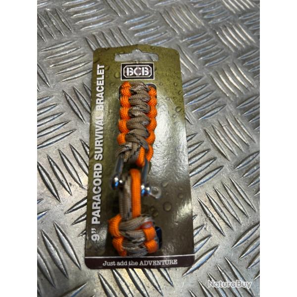 Bcb bracelet paracord 23 cm orange avec boucle neuf